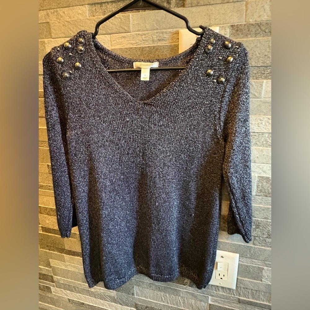 dressbarn Metallic Knit Sweater